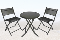 Ensemble de table et de chaises de patio extensible convertible en 3 pièces en fer moderne, meubles de jardin en métal pour hôtel, parc