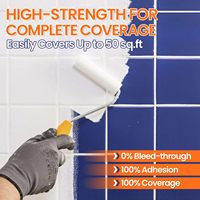 Kit de rénovation pour carrelage de baignoire et douche en acrylique liquide spécial - Séchage rapide, sans odeur, facile à utiliser pour carreaux de salle de bain