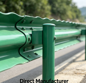 Highway Guardrail Road Safety Equipment W Beam Crash Barrier OEM Custom Length Wholesale Q235/Q355 Material Hot-<b>dip</b> Galvanized - Product Image 4