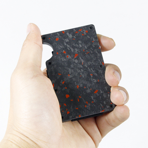 Cartera Minimalista de Fibra de Carbono Forjada con Logotipo Personalizado de Fábrica, Tarjetero Delgado de Aluminio Forjado Mate para Regalos - Product Image 3