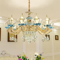 Lustres post-modernes Éclairage suspendu de luxe Lustre suspendu Lustre en alliage moderne Lustre en cristal
