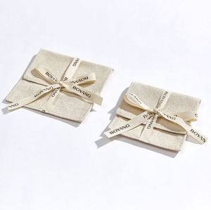Bolsa de Joyería de Algodón Orgánico Beige de Alta Calidad con Diseño Personalizado y Logotipo, Muestra Gratis - Product Image 2