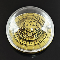 Roue de roulette D20 en métal style casino – Design éclaboussures de sang gravé, durable et écologique, pour joueurs de RPG et jouets anti-stress