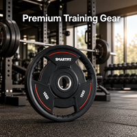 SMARTFIT Plaque de poids professionnelle en polyuréthane pour haltères, idéale pour la musculation, le powerlifting et la salle de sport
