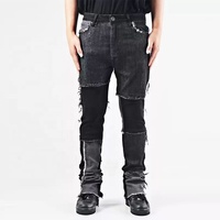 Jeans évasés de travail avec écusson personnalisé Jeans de jogging en denim Pantalons en jean pour hommes Streetwear Jeans coupés et cousus