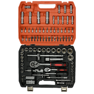 طقم أدوات متعددة الوظائف من RYNEX مع مقبض سقاطة ومجموعة مفاتيح ربط 94 قطعة لإصلاح السيارات - Product Image 4