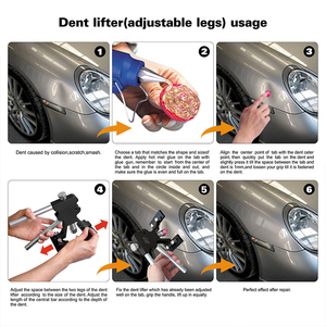Extracteur de bosses sans peinture pour carrosserie automobile, kit d'outils de réparation de bosses, lève-bosses pour carrosserie automobile, <span class=keywords><strong>moto</strong></span> - Product Image 4