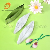 Gumpaste-Blumen-Silikon-Adernformer, Edelstahl-Fondant-Ausstecher-Set, Kuchen-Dekorations-Adernform, Zuckerpaste-Rosen-Pfingstrosen-Herstellungswerkzeug