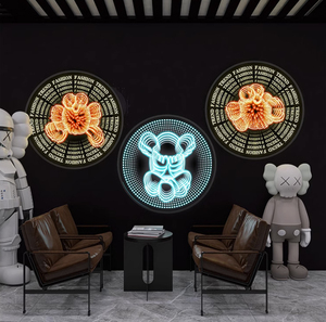Biển hiệu Kaws tùy chỉnh Trang trí nhà cử<span class=keywords><strong>a</strong></span> Thiết kế miễn phí Đèn Neon RGB Biển hiệu gương ngàn lớp Quảng cáo tường Ma thuật - Product Image 5