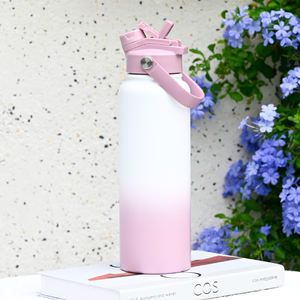 OEM 40oz Stainless Steel Water <b>Bottle</b> <b>Straw</b> Chug 4 in 1 Lid Double Wall Vacuum Flask Reusable Design for Travel and Fishing - Product Image 1