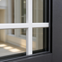 Fenêtre multi-panneaux en verre Hangxing, gris foncé, cadre étroit, moderne, pour villa résidentielle, vente en gros B2B, directement de l'usine