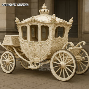 Mural à double rangée, doré, classique, vintage, sculpture royale, calèche tirée par des chevaux - Product Image 1