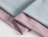 Tissu polaire uni brossé simple face anti-boulochage 240GSM en polyester et élasthanne tricoté, largeur 190cm