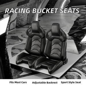 BYJD Wholesale Universal Reclinable Black PVC Carbon Look Leather Bucket <strong>Racing</strong> <strong>Seats</strong> - Product Image 2