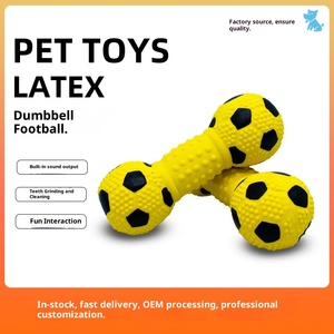 Aipi Lateks Köpek Oyuncağı Halter Futbol Topu Çevre Dostu Su Geçirmez Isırmaya Dayanıklı Diş Kaşıyıcı Tavuk Aromalı Komik Ses Çıkaran Sağlam - Product Image 4