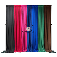 ANNIELU Rideaux Extensibles Modernes Personnalisés Vert Rouge 4 Voies en Spandex pour Décoration de Fond de Scène Mariage Événement Fête