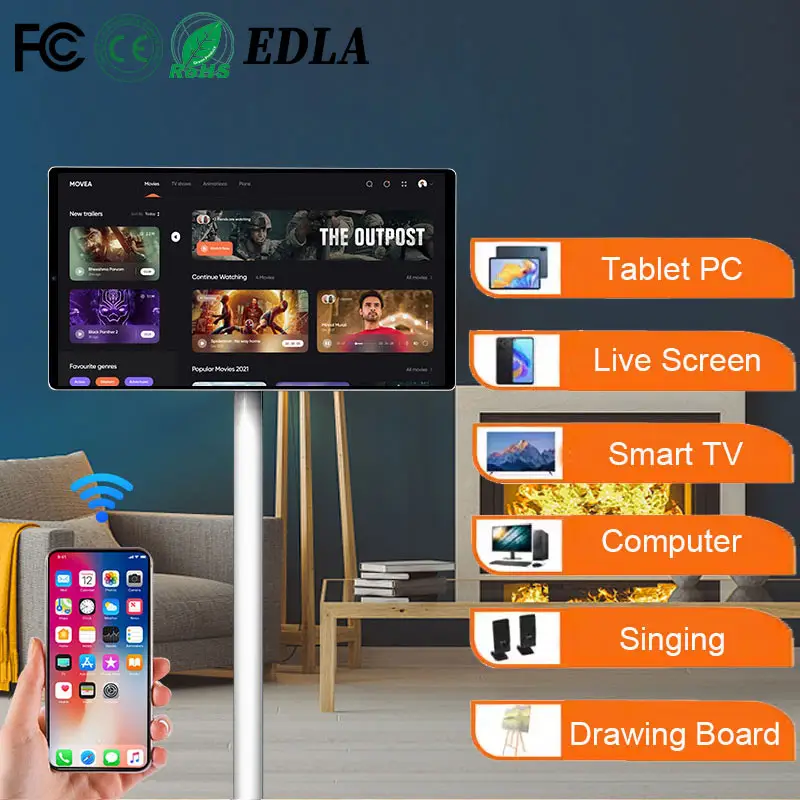 Tela inteligente Android 4 + 64GB Hd1080 Smart Display TV para jogos domésticos e comerciais