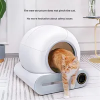 Bac à litière pour chat automatique, intelligent, auto-nettoyant, en plastique écologique, blanc, carré, 3,1 kg, modèle chinois blanc