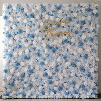 CB-348 Nouveaux produits colorés fleur bleue artificielle panneaux muraux fleur artificielle mur fleur mariage