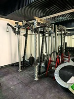 REYK REYK30 Rack de musculation multifonction en acier, banc de musculation réglable, machine Smith, support de squat, barre de traction, barre de triceps inversée, pour bras et poitrine