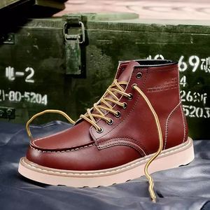Botas de Hombre de Cuero Genuino para Otoño e Invierno, Botas de Trabajo de Cuero, Botas de Exterior de Caña Alta - Product Image 2