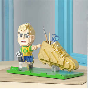 Hộp Đựng Bút Mới Khối Xây Dựng Kim Cương Mô Hình 3D Đồ Chơi Lắp Ráp Mô Hình Gạch <span class=keywords><strong>Mini</strong></span> Kết Hợp Bóng Đá Cầu Thủ Bóng Đá Quà Tặng Giáng Sinh - Product Image 5