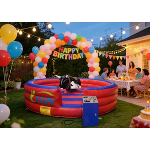 Toro Mecánico Inflable con Colchoneta de Rodeo, Toro Eléctrico para Adultos y Niños, para Alquiler en Eventos - Product Image 1