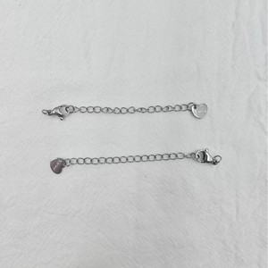 Chaîne d'extension réglable en acier inoxydable avec fermoir mousqueton en forme de cœur/goutte d'eau pour la fabrication de colliers, accessoires de bijouterie 7,5 cm 10 mm - Product Image 4