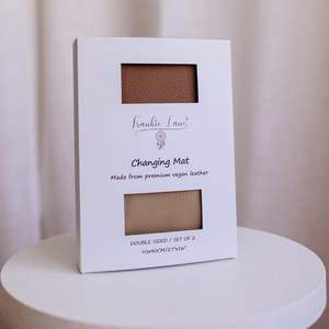 Tapis à langer portable en cuir végan pliable avec logo personnalisé pour bébé coussin de couche essuyable imperméable pour enfant pour les voyages en pépinière - Product Image 6