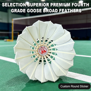 Volant de badminton SNOWPEAK T2 avec logo personnalisé, vol stable, qualité A+, pour tournois professionnels et clubs, plumes de canard de quatrième qualité - Product Image 1