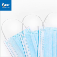 Masque facial médical en tissu doux respirant imperméable à 3 couches de style uni fabriqué directement par le fabricant