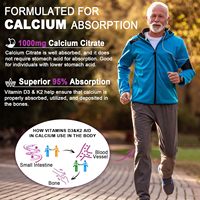 Gummies véganes de citrate de calcium avec vitamines D3, K2 et magnésium – Supplément ultime pour l'absorption optimale des os et des muscles – Bonbons gélifiés