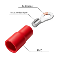 Terminal de Anillo Preaislado Serie RV, Conector de Crimpado de Cobre Estañado para Cable Eléctrico
