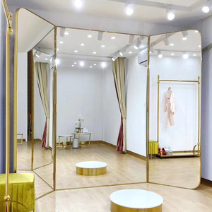 Miroir sur pied pliable moderne <span class=keywords><strong>en</strong></span> acier inoxydable pour boutique de mariage, vente <span class=keywords><strong>en</strong></span> gros personnalisée - Product Image 1