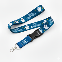 Lanière promotionnelle personnalisée en polyester à transfert thermique, rétractable, avec porte-badge d'identification – Vente en gros