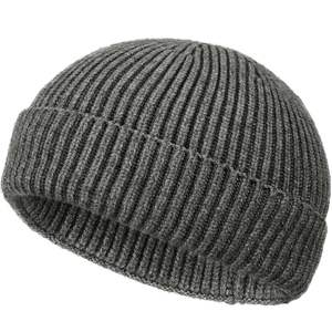 Bonnet de pêcheur unisexe en <span class=keywords><strong>laine</strong></span>, à revers court, style tricoté, chaud pour l'automne et l'hiver, avec logo personnalisé - Product Image 3