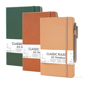 Cuaderno Personalizado con Logotipo A5, Hojas Sueltas Rayadas, Tapa Dura <span class=keywords><strong>de</strong></span> 120 g/m², 128 Páginas, Agenda Vintage <span class=keywords><strong>de</strong></span> 21x13 cm, Material PP, Regalo - Product Image 1