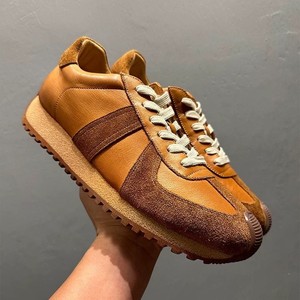 Zapatillas de Moda para Hombre, de Cuero Vacuno de Primera Calidad, con Bloques de Color, Tacón Medio, Casuales, para Caminar, en Marrón, Azul Oscuro y Negro - Product Image 4