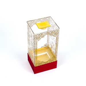 Wholesale Perfume Wine High End Clear Boxes Eva Insert Plastic Lid And Base Gold Display Packaging Acrylic Gift Box