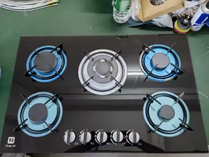 C 5 Quemadores Estufa Electrodoméstico de cocina personalizado Superficie de acero inoxidable Hogar eléctrico Venta al por mayor y Estufa de gas de moda Comercial - Product Image 2