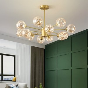Moderne Led <span class=keywords><strong>Gypsophile</strong></span> Lustre Nordique Luxe Verre Boule Moléculaire Plafonnier pour Salon Chambre Décoration D'intérieur Luminaires - Product Image 2