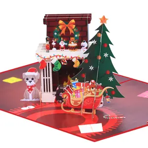 Mk Nieuw Ontwerp Kerstkaarten 3d Kerstkaarten Pop-Up Custom Kerstkaart