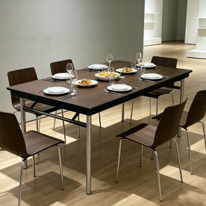 Huiqianhuan Rectangle Conference <b>Table</b> Wooden Top Stainless Steel Legs 8 Seater Stable <b>Office</b> Meeting <b>Table</b> - Product Image 4