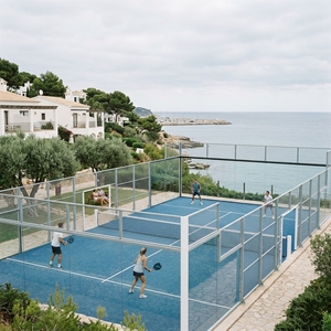 Campo da Padel Coperto per Tutte le Condizioni Meteo, Set Completo con Tetto Tensile Bianco Resistente al Vento, Illuminazione LED Opzionale, 10x20m, in Fibra di Vetro con Erba Sintetica - Product Image 6