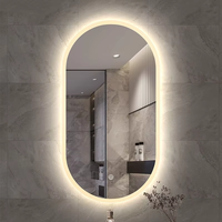 Espejo de Maquillaje Iluminado de Pared Ovalado de Lujo, Espejo de Vanidad LED para Baño, Espejo Inteligente para Salón de Belleza, para Proyectos Hoteleros