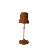 Lampe de table décorative LED simple sans fil à abat-jour en rotin, rechargeable, à intensité variable au toucher, style ferme vintage, pour décoration extérieure de restaurant