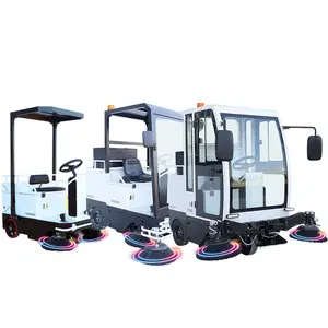 Floor Sweeper FIVE Brushes Electric All Closed Cab Vacuum Floor Sweeper Street Cleaning Machine