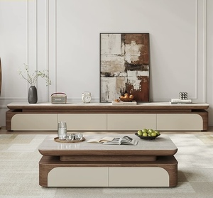 Meuble TV de salon, nouveau, petit format, style antique, avec plateau en roche, pour la maison - Product Image 1