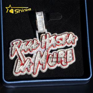 Real Hasta La Muerte Passダイヤモンドテスター3 "エナメル塗装VVS MoissaniteダイヤモンドアイスアウトキューバンリンクラッパージュエリーカスタムPe - Product Image 1