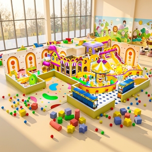 Aoleao Custom Candy Land <b>Indoor</b> Playground Ball Pool <b>Slide</b> Climbing Carousel Role Play for Kids Soft Play CE TUV Certified - Product Image 1